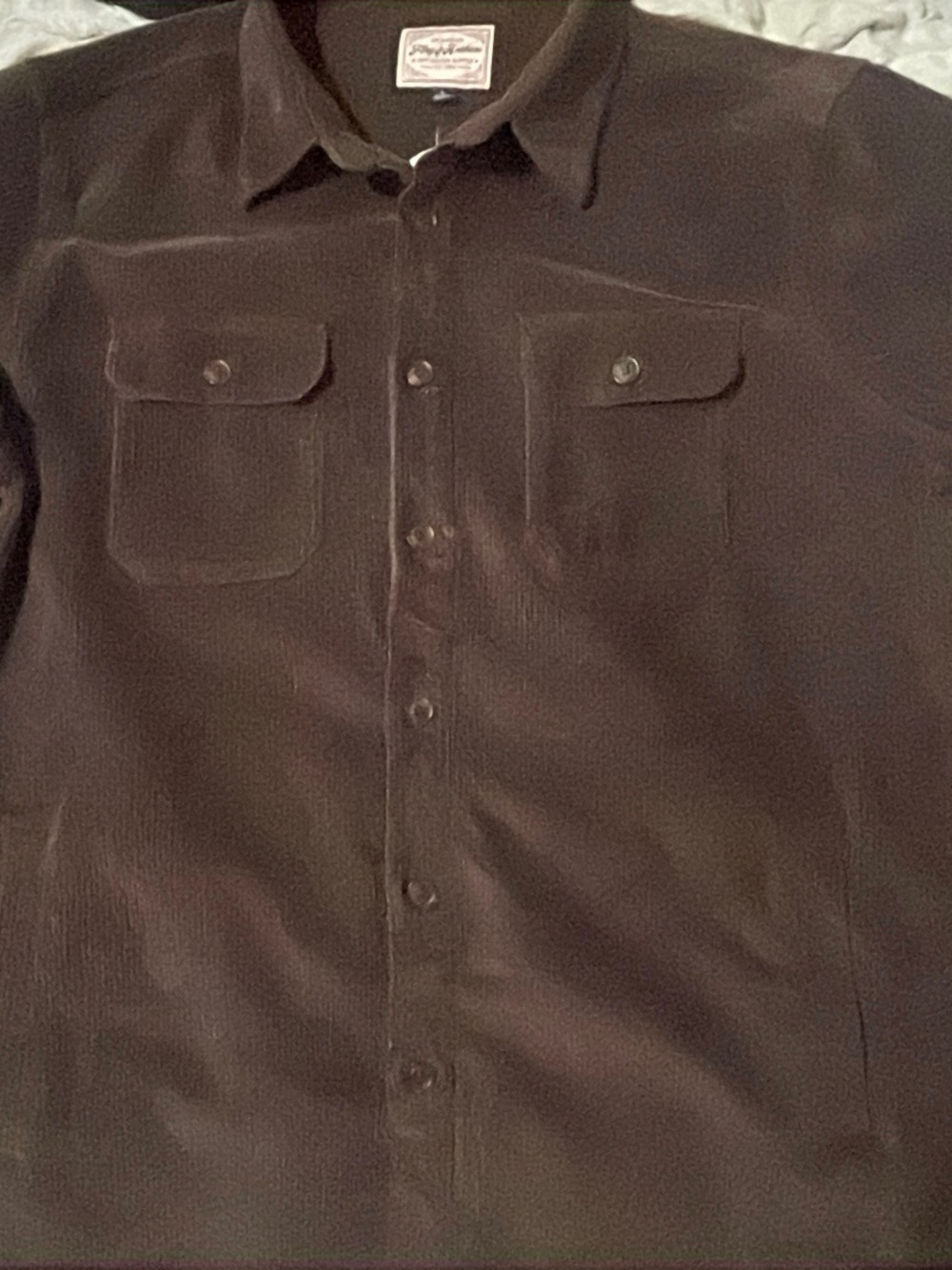 Men's Dark Brown Lightweight Shirt Jacket with Front Pockets